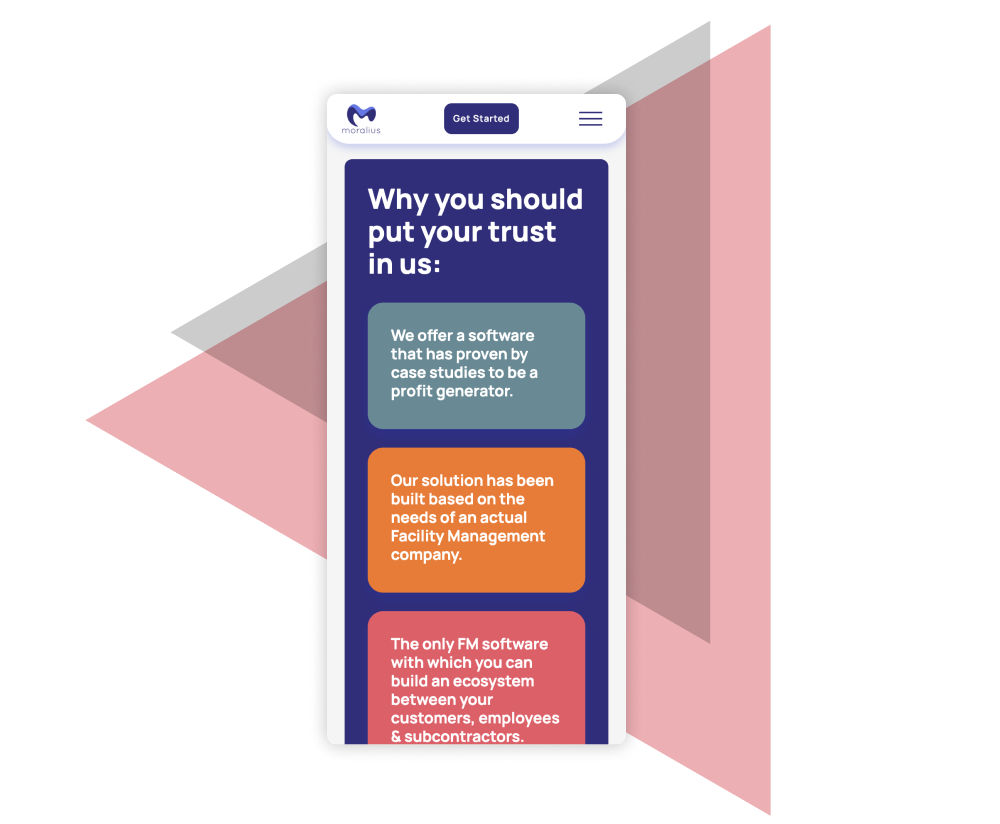 Moralius mobile optimised website